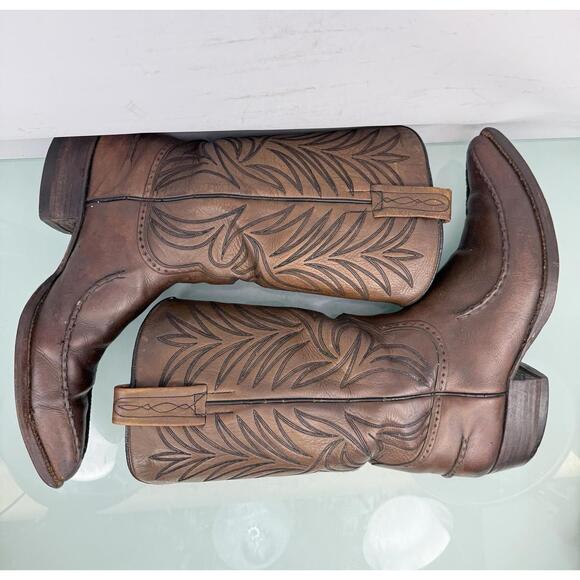 Vintage 70s Dan Post Whip Stitch Cowboy Boots Spanish Collection Men 8.5 D J Toe main image 6